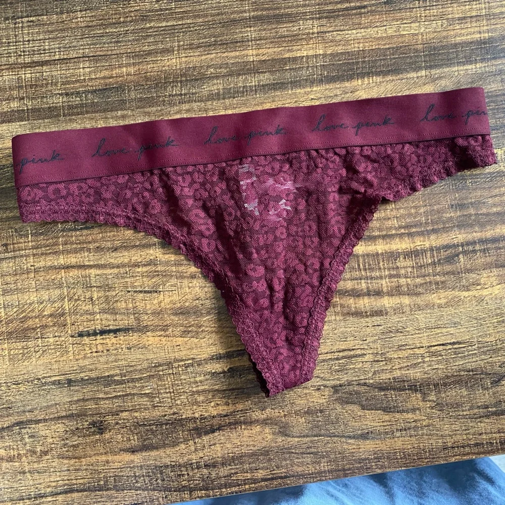 Victoria's Secret Burgundy Lace Panties - Picture 1 of 4